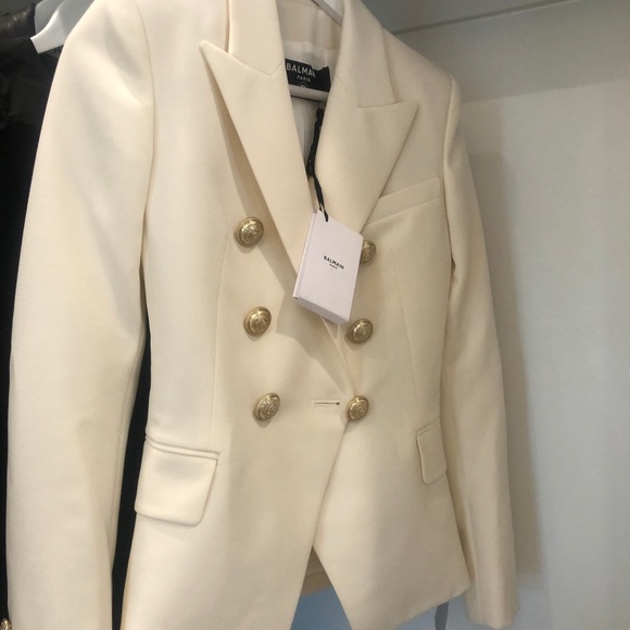 Balmain Asymmetric Double-Breasted Blazer 34 - Picture 2 of 7